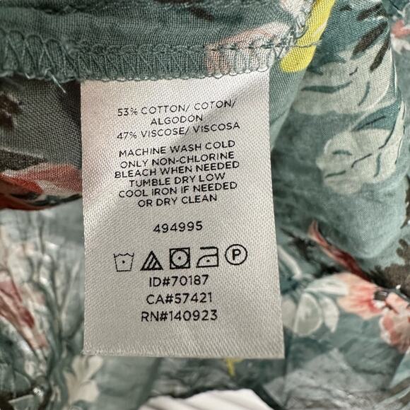 Loft Green Multicolor Floral Top – Size XL - Picture 5 of 5